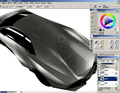Painter教程：手绘帅气极品跑车_jcwcn.com