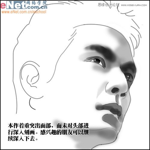 PS鼠绘帅气男生头像照片素描铅笔画