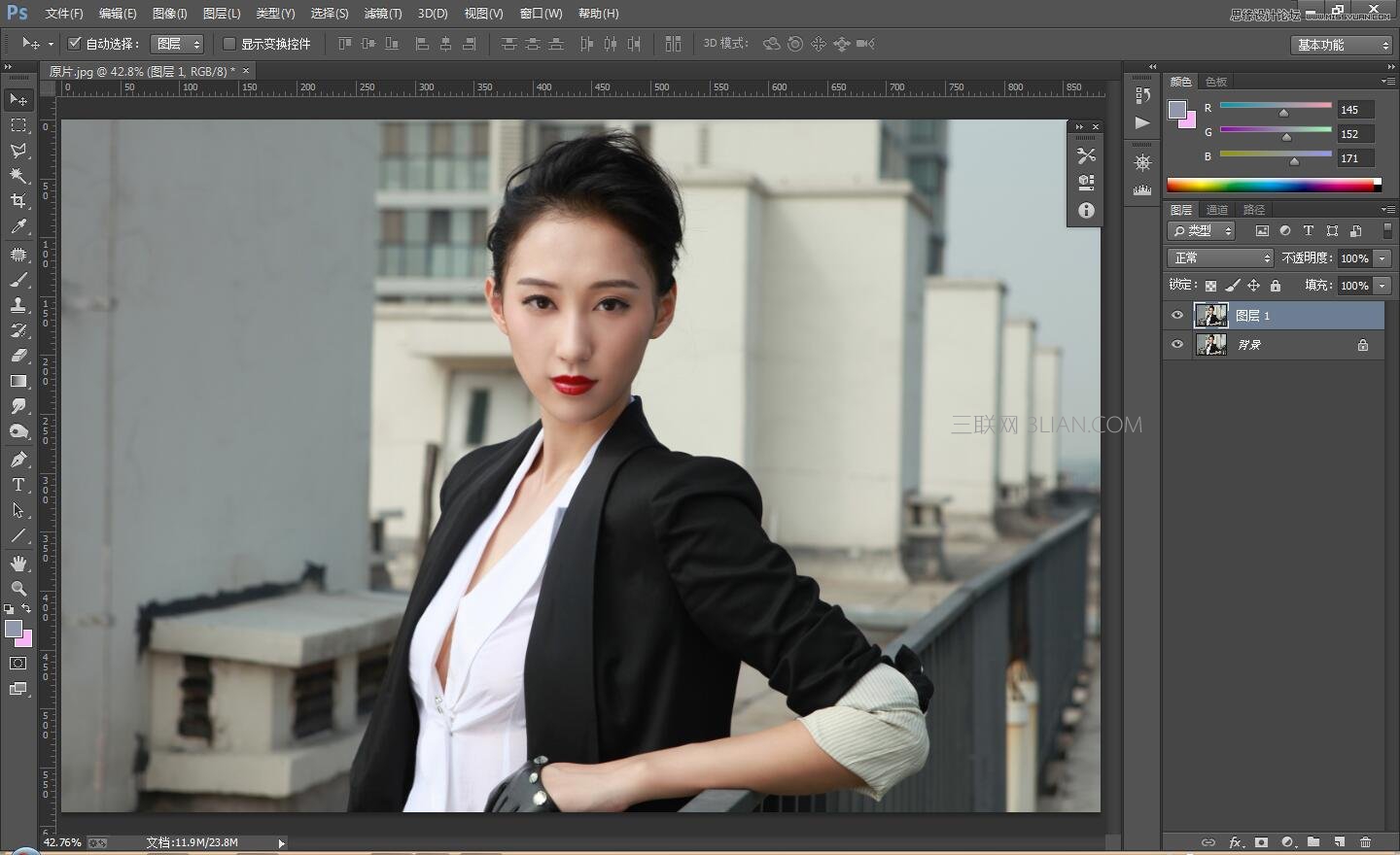 Photoshop调出人像照片复古古铜色效果,PS教程,思缘教程网