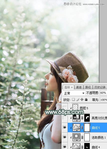 Photoshop调出春季外景女孩唯美蓝色调,PS教程,思缘教程网