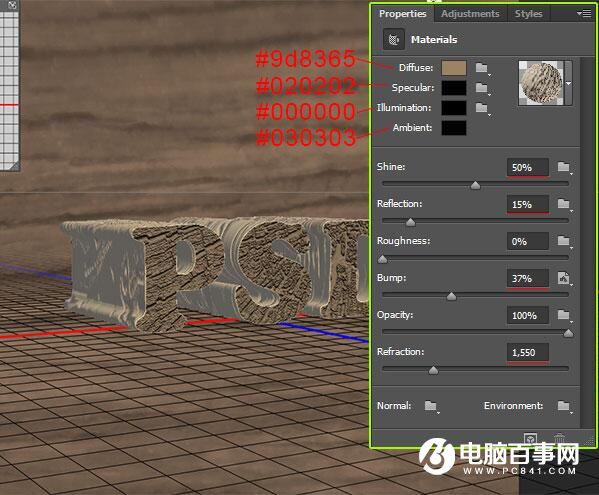 Photoshop创建木质的纹理文字效果教程