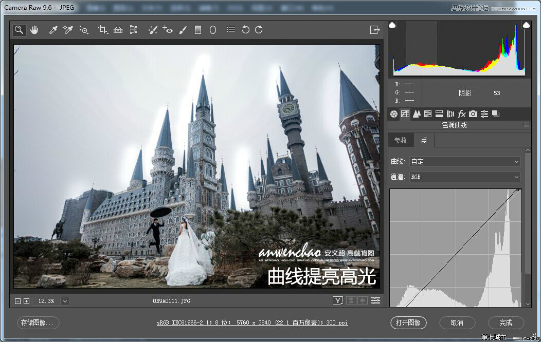 Photoshop给城堡婚纱照片添加梦幻夜景星空背景,PS教程,th7.cn