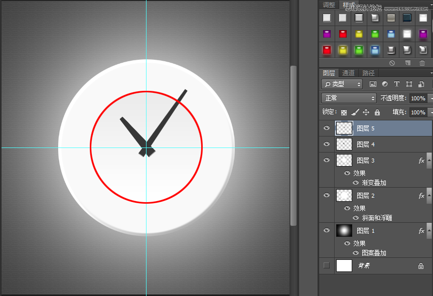 Photoshop绘制盘子形状的钟表效果,PS教程,思缘教程网