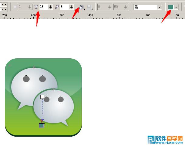 CorelDRAWX6制作微信小图标教程_软件自学网