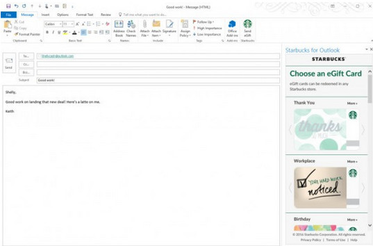 outlook星巴克插件怎么用 快速约会星巴克教程