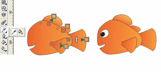 Coreldraw绘制小鱼Nemo