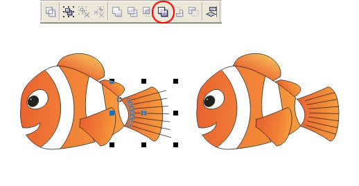 Coreldraw绘制小鱼Nemo