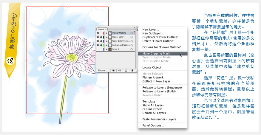 Illustrator实例教程：创作水彩矢量花朵插画,全福编程网PS教程