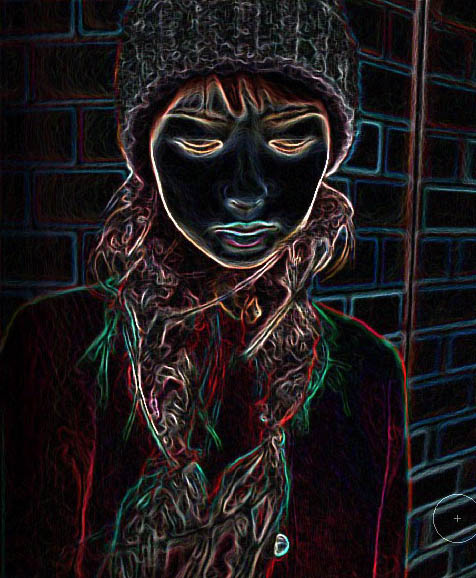 PS软件很强大!滤镜及画笔将人物转为鼠标