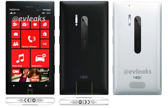 裸机价550美元 白色版诺基亚Lumia 928官方图泄露