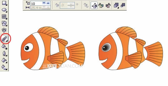 Coreldraw绘制海底总动员小鱼Nemo