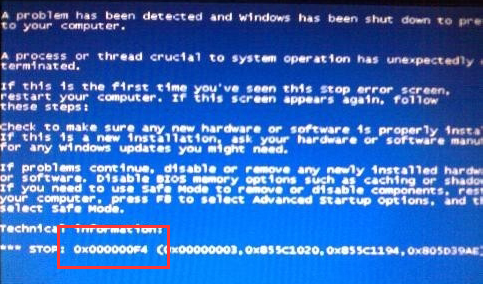 电脑出现蓝屏错误代码0x000000F4怎么办 全福编程网