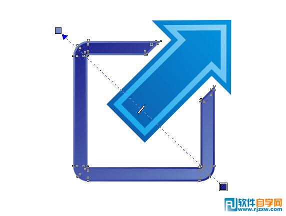 CorelDRAWX6制作方形剪头图标教程_软件自学网