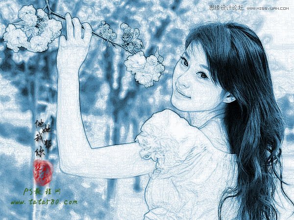 Photoshop把美女照片转成手工插画效果 全福编程网