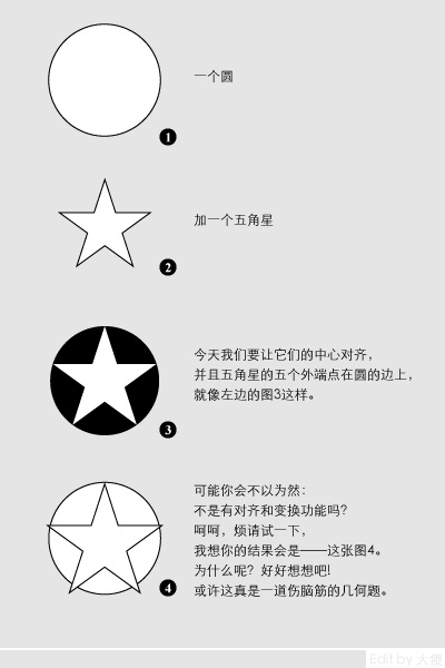 AI五星和圆形图案的连接技巧 全福编程网