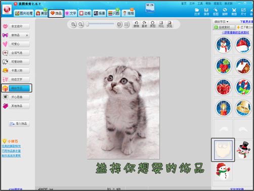 用美图秀秀恶搞圣诞节之可爱圣诞猫咪