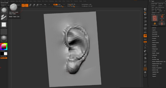 ZBrush,zbrush雕刻,ZBrush耳朵雕刻,ZBrush教程