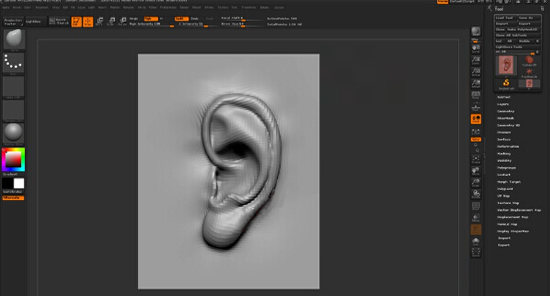 ZBrush,zbrush雕刻,ZBrush耳朵雕刻,ZBrush教程