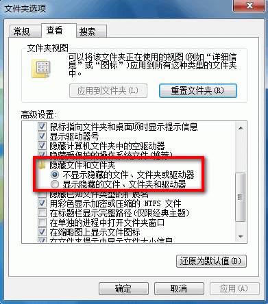 隐藏的文件夹怎么显示(win7)