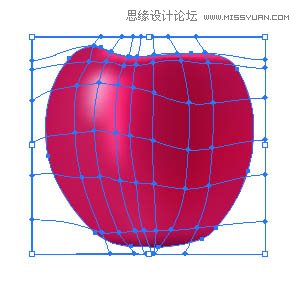 Illustrator使用渐变网格绘制逼真的红苹果,PS教程,思缘教程网