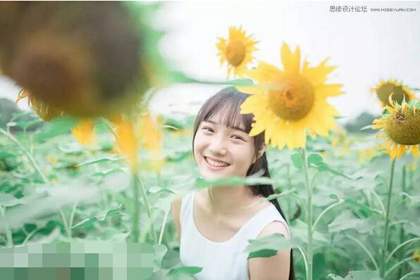 Photoshop调出向日葵中女孩日系暖色效果