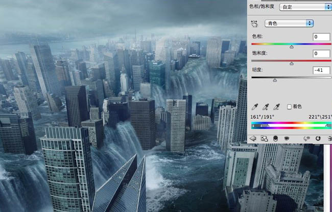 合成洪水侵袭城市照片的PS教程