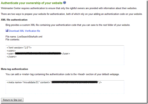 Authenticate Ownership of Website - Bing_1244100794421