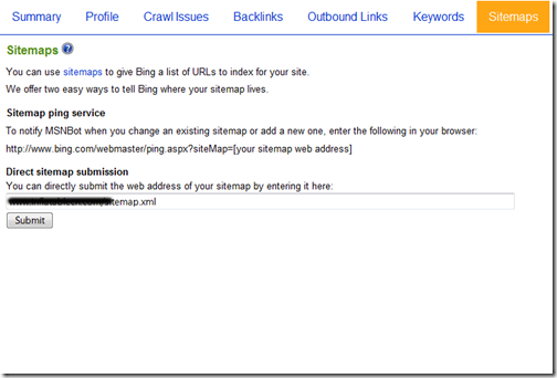 Add a Site Map - Webmaster Tools - Bing_1244105760966