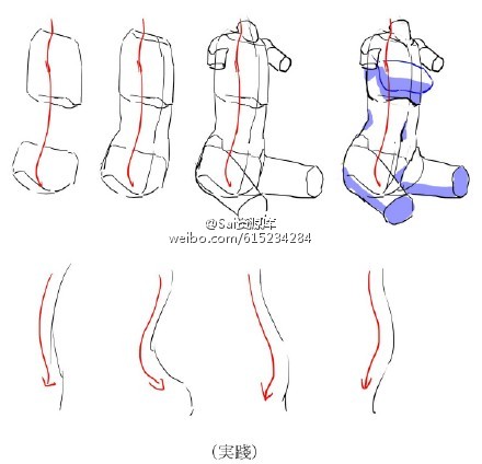 SAI一些绘画参考有关女性身体的画法简略化 全福编程网