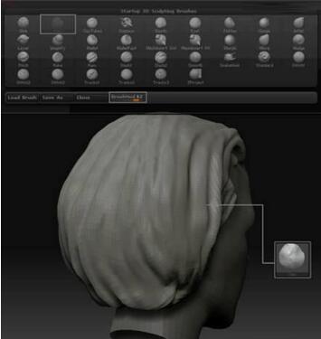 zbrush雕刻笔刷,zbrush头发笔刷,ZBrush头发雕刻