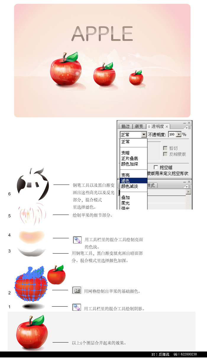 AI绘制漂亮红苹果教程 全福编程网教程