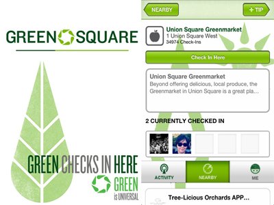 Green Square combines Foursquare and environmentally conscious stuff near you.