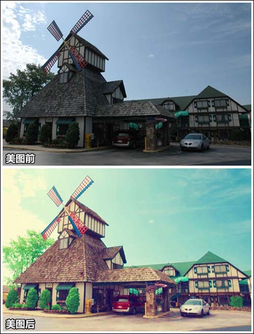 美图秀秀将普通街景照片变成复古明信片 全福编程网