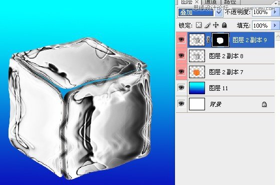 Photoshop巧用滤镜制作出清凉的冰块效果,破洛洛