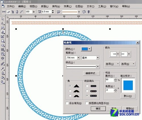 CorelDraw实例教程：艺术画笔制作边框教程 