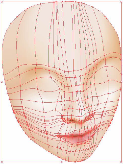 Illustrator 人物渐变网格的教程+头发的绘制