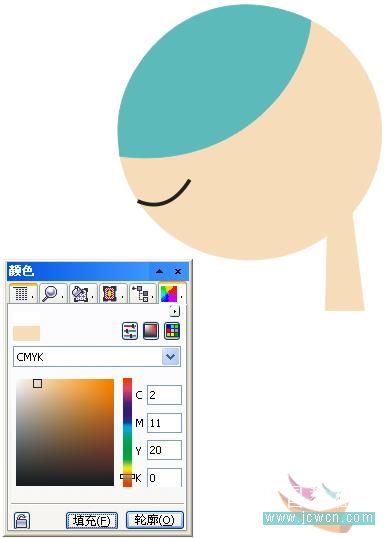 CorelDRAW鼠绘教程：打造卡通风格少女插画 全福编程网教程网 CDR实例教程