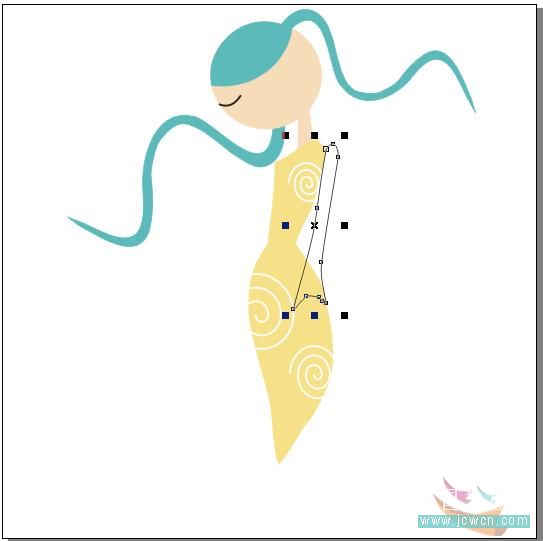 CorelDRAW鼠绘教程：打造卡通风格少女插画 全福编程网教程网 CDR实例教程