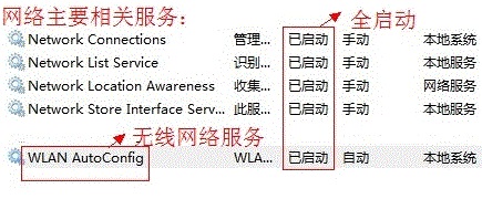 开启笔记本无线相关所有服务