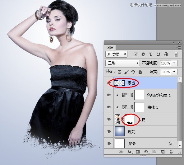 Photoshop设计创意风格的水墨美女效果,全福编程网