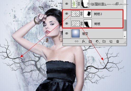 Photoshop设计创意风格的水墨美女效果,全福编程网
