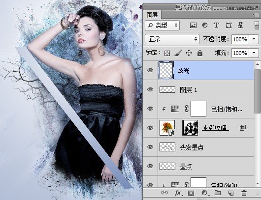 Photoshop设计创意风格的水墨美女效果,全福编程网