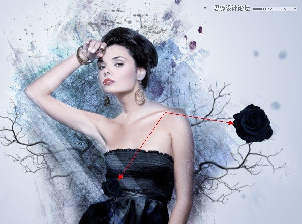 Photoshop设计创意风格的水墨美女效果,全福编程网