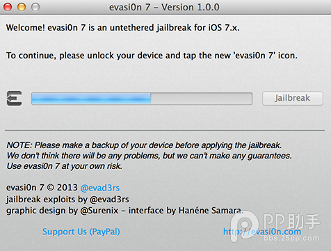 Mac版ios7.x完美越狱工具Evasi0n v1.0图文越狱教程 