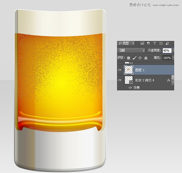 Photoshop绘制冰爽的啤酒和啤酒杯教程,PS教程,思缘教程网
