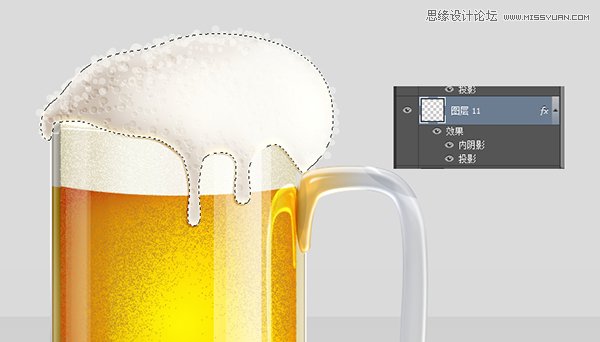 Photoshop绘制冰爽的啤酒和啤酒杯教程,PS教程,思缘教程网