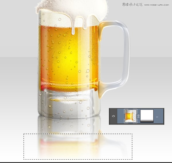 Photoshop绘制冰爽的啤酒和啤酒杯教程,PS教程,思缘教程网