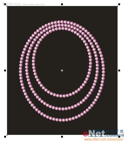 Coreldraw绘制一串发光的珍珠项链