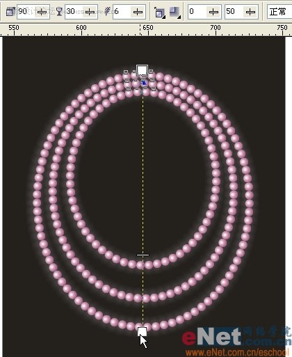 Coreldraw绘制一串发光的珍珠项链