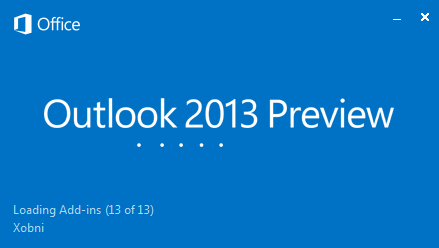 Outlook 2013 Splash Screen